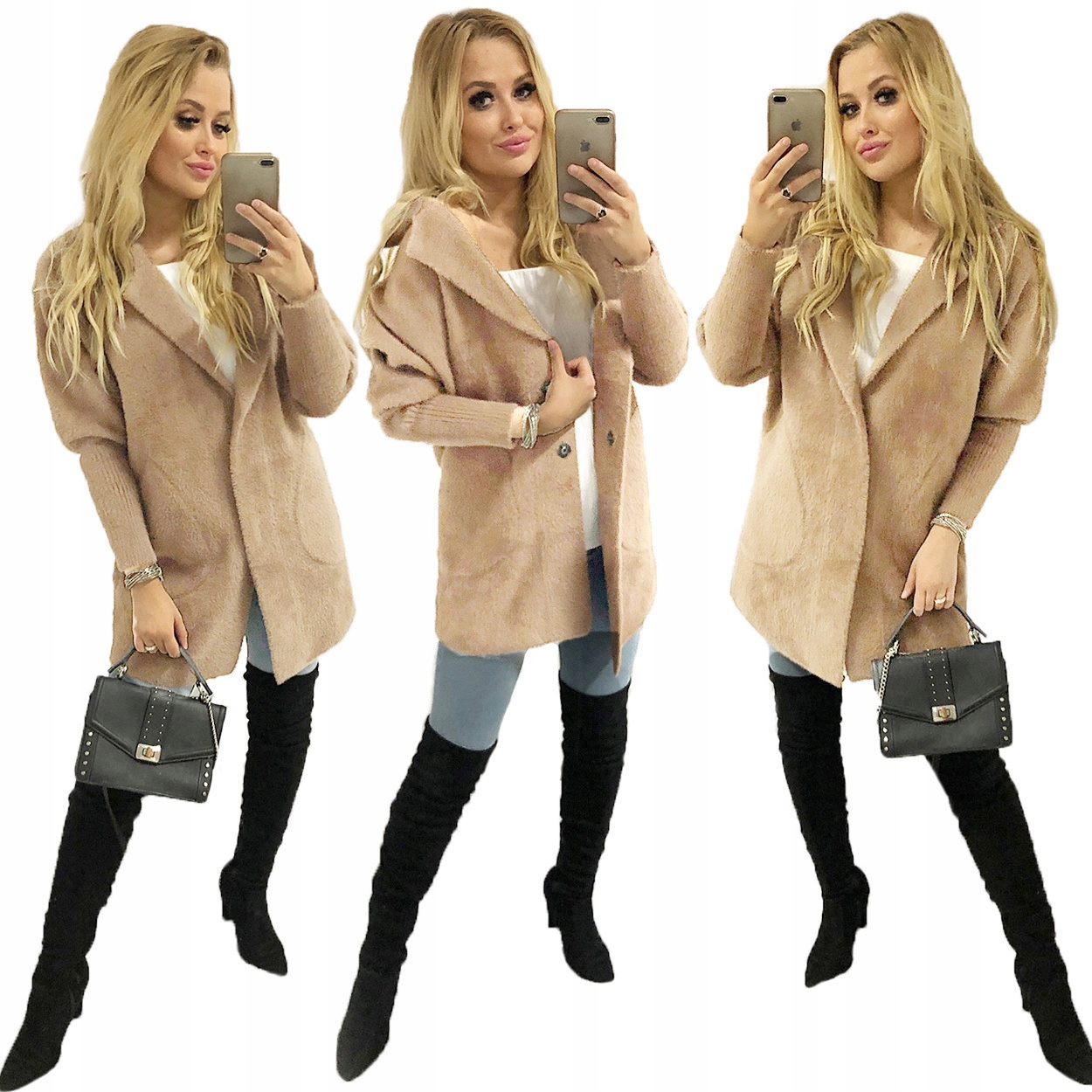 Kabát Alpaki Vlna Módní Barvy oversize Světlý Camel