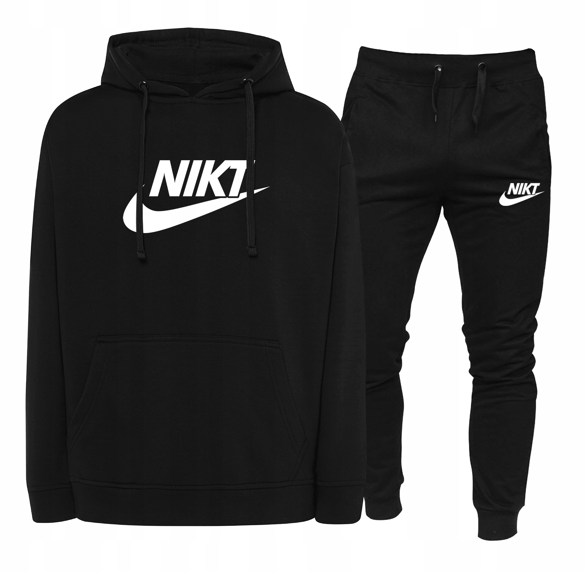 Dres Męski Komplet Dresowy Męski Nikt Bluza Męska Spodnie Dresowe Czarny