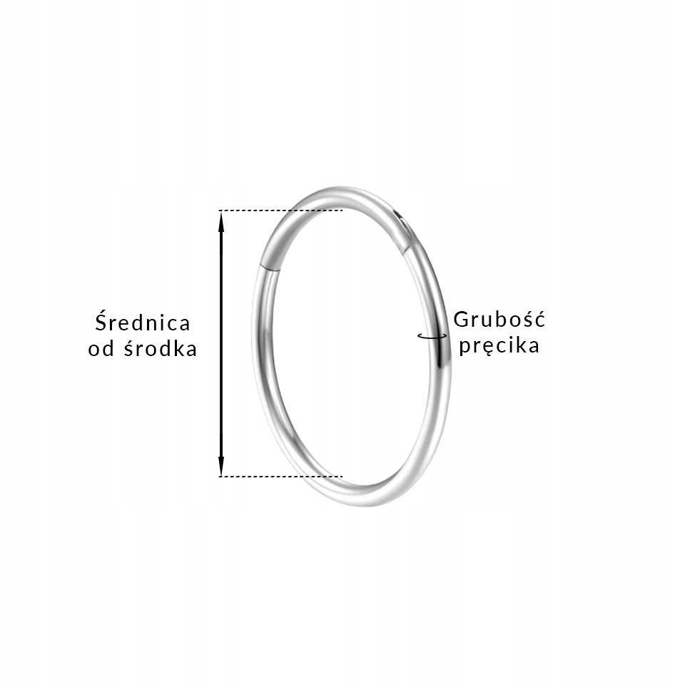 Piercing Srebrny Clicker Kółko Helix Septum 1,2/10 Marka Inna marka