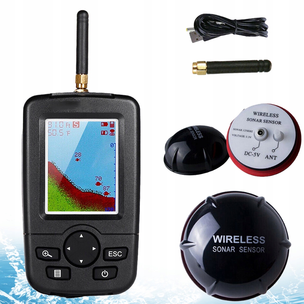 Echosonda Wędkarska Sonda Bezprzewodowa Smart Fish Finder 300MAH 100M Usb