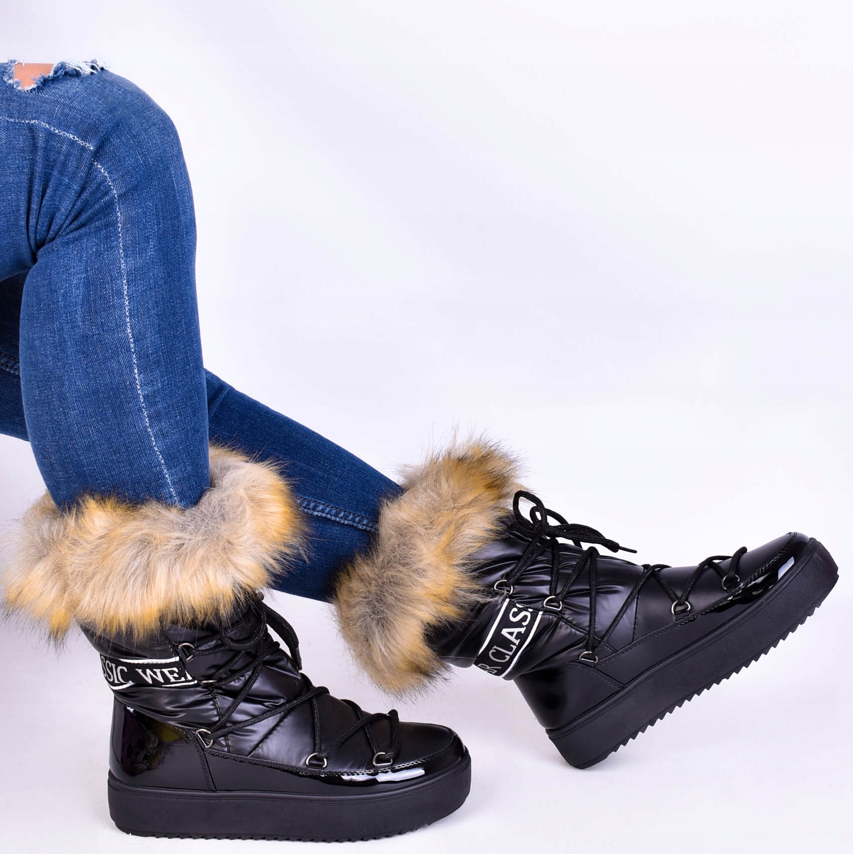 DAMSKIE KOZAKI ZIMOWE BUTY OCIEPLONE FUTERKO MOON Marka inna