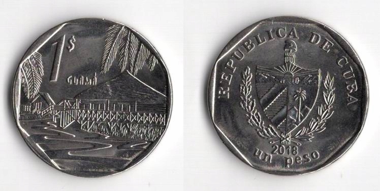 KUBA 2018 1 PESO STEMEPEL ODWRÓCONY