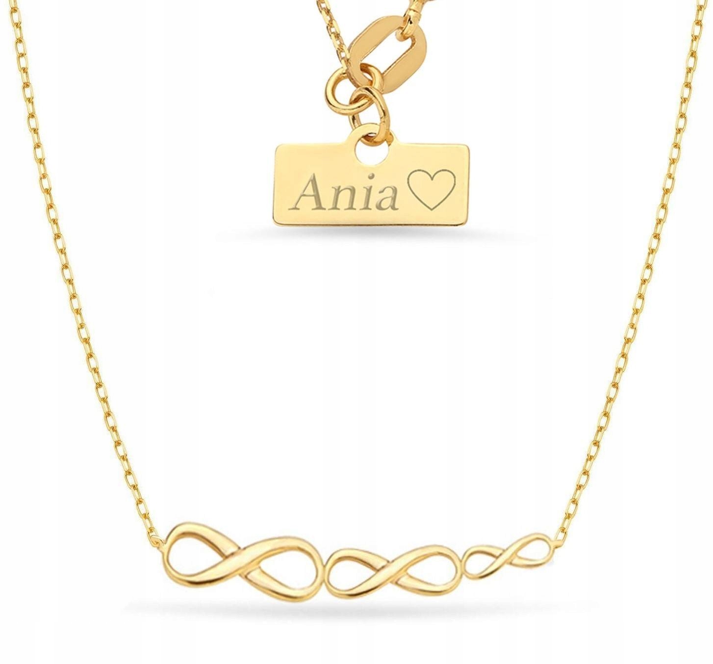 

Złoty naszyjnik 333 Infinity Nieskończoność Grawer