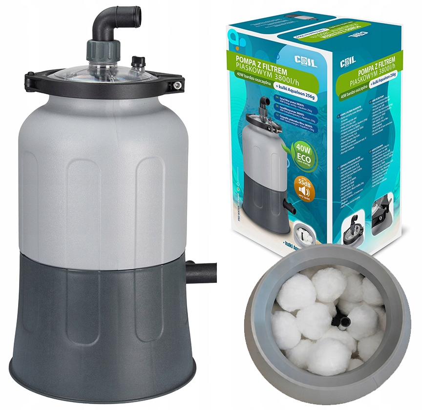 Filtračná Pumpa Do Bazéna Pieskový filter Do Bazéna 3800 l/h Tichá Guličky