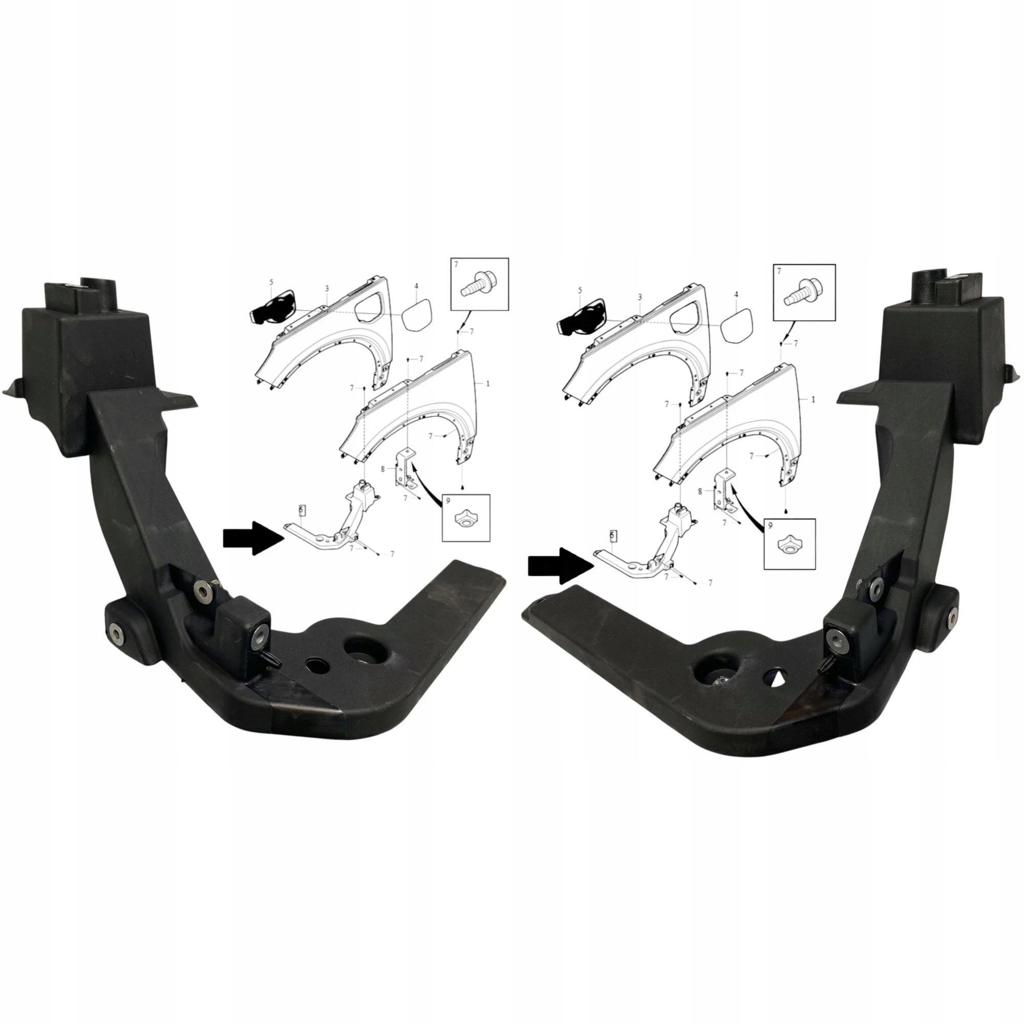 Sada x2 Držák Pravý Levý upevnění blatníku zesílení Volvo XC40 II 18+