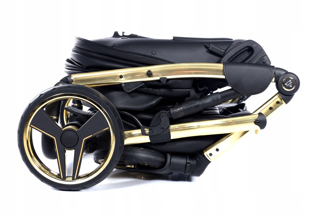 Junama Hand Craft czarny złoty wózek dziecięcy 3w1 z fotelikiem COSMO Model Hand Craft