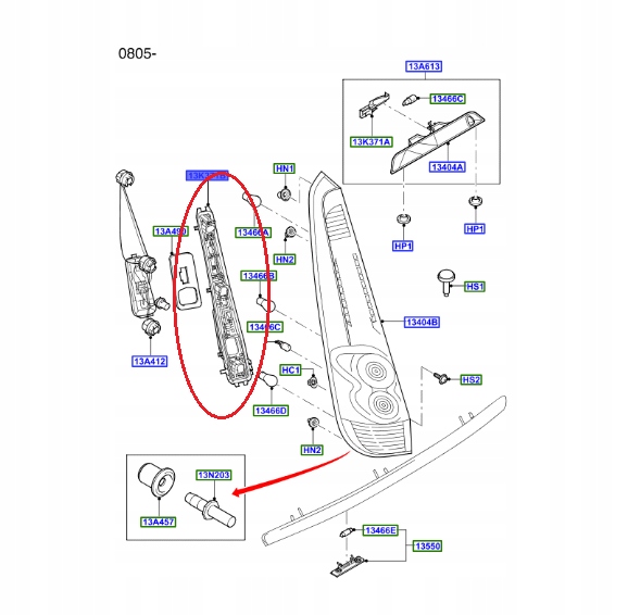 UCHWYT ŻARÓWEK LEWY TYŁ FORD FUSION 05- _ 1581569 _ 6N11-13N005-AB Rodzaj lampy dedykowana