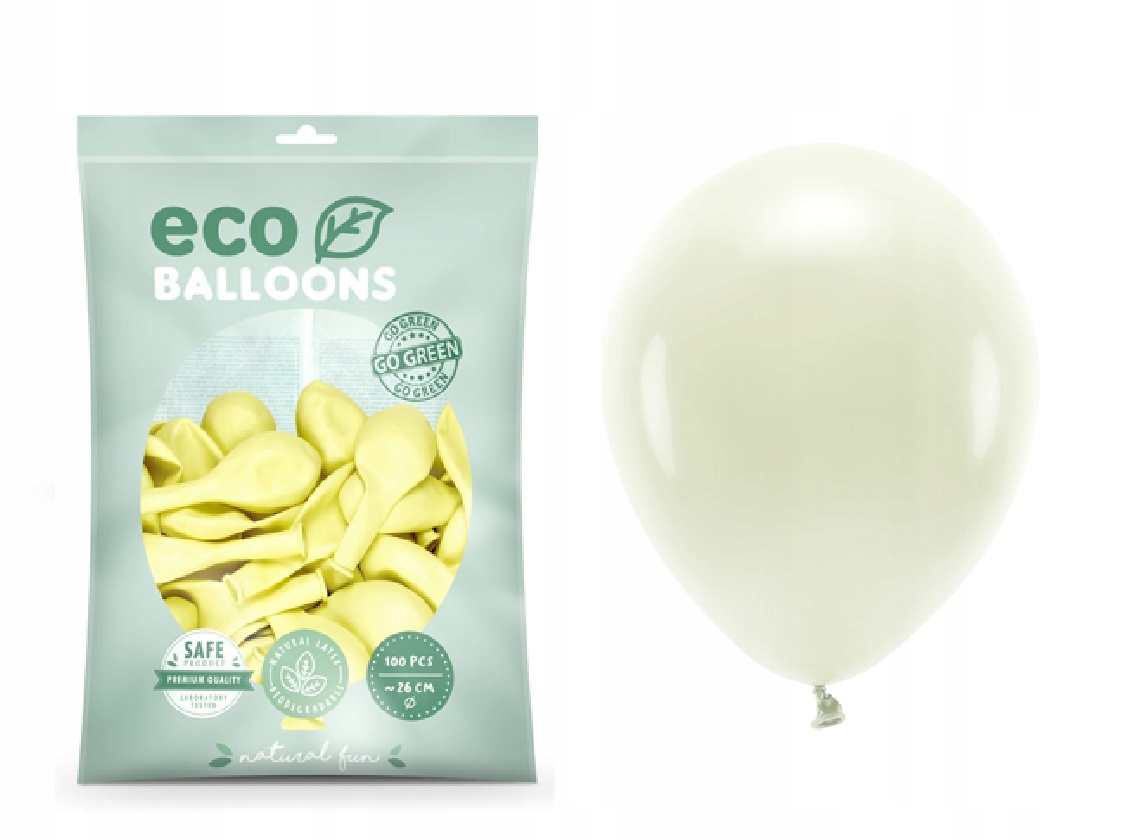 

Balony Eco 26cm kremowe 100 szt Ekologiczne