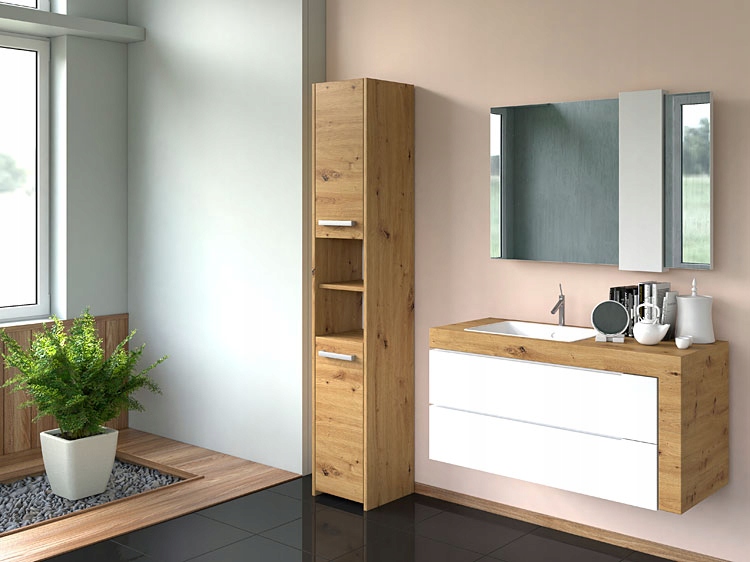 SZAFKA DO ŁAZIENKI SŁUPEK LOFT 30 CM = DĄB ARTISAN Głębokość mebla 30 cm
