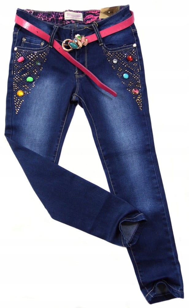 elastyczne SPODNIE jeans 5006 MIRA 146 biżuteria Fason rurki