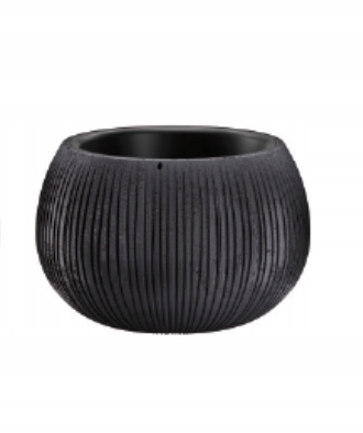 

Doniczka Beton Bowl+wkład DKB370 Czarny Beton 37CM