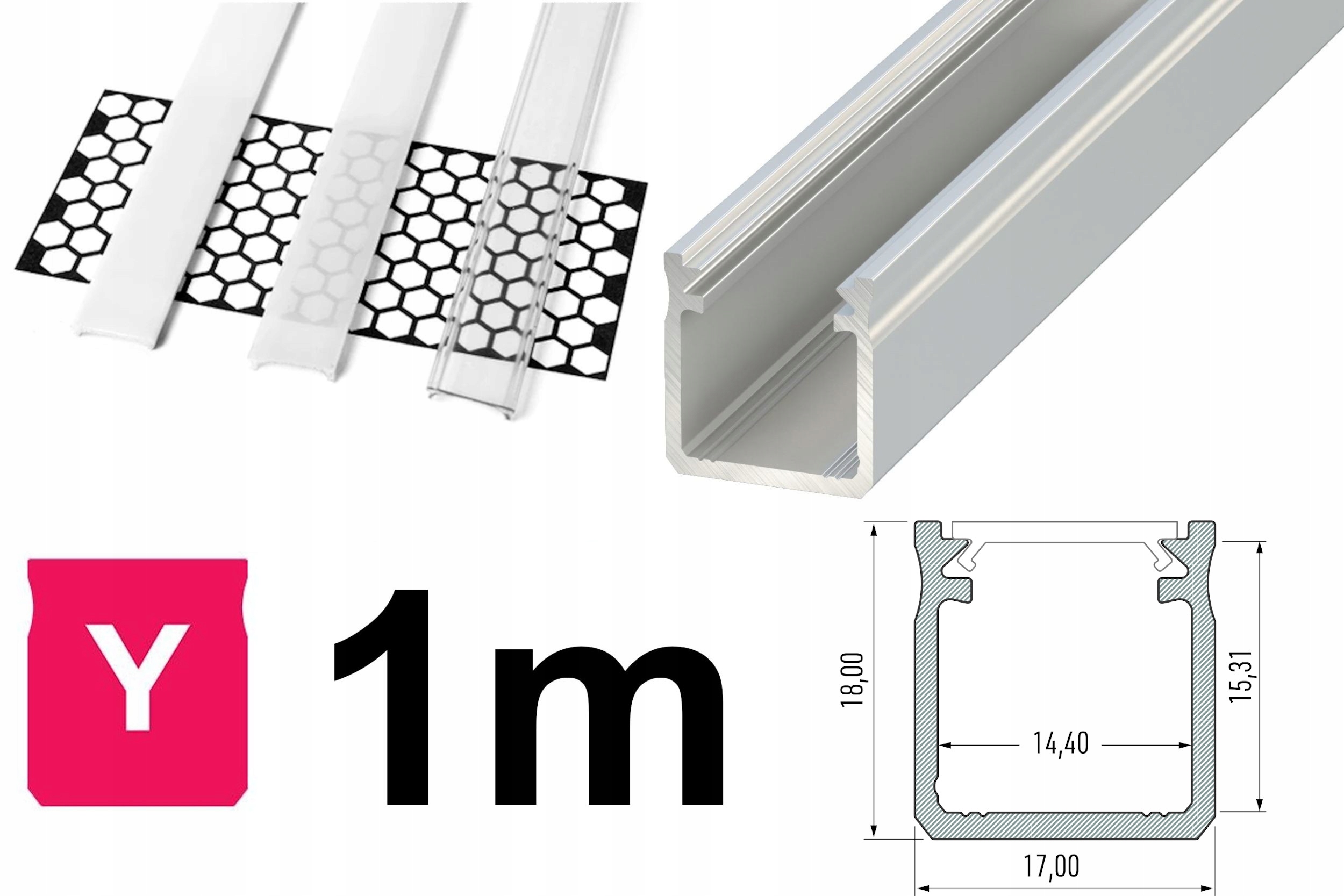 

Profil do Led Y wysoki głęboki do kuchni, schodów