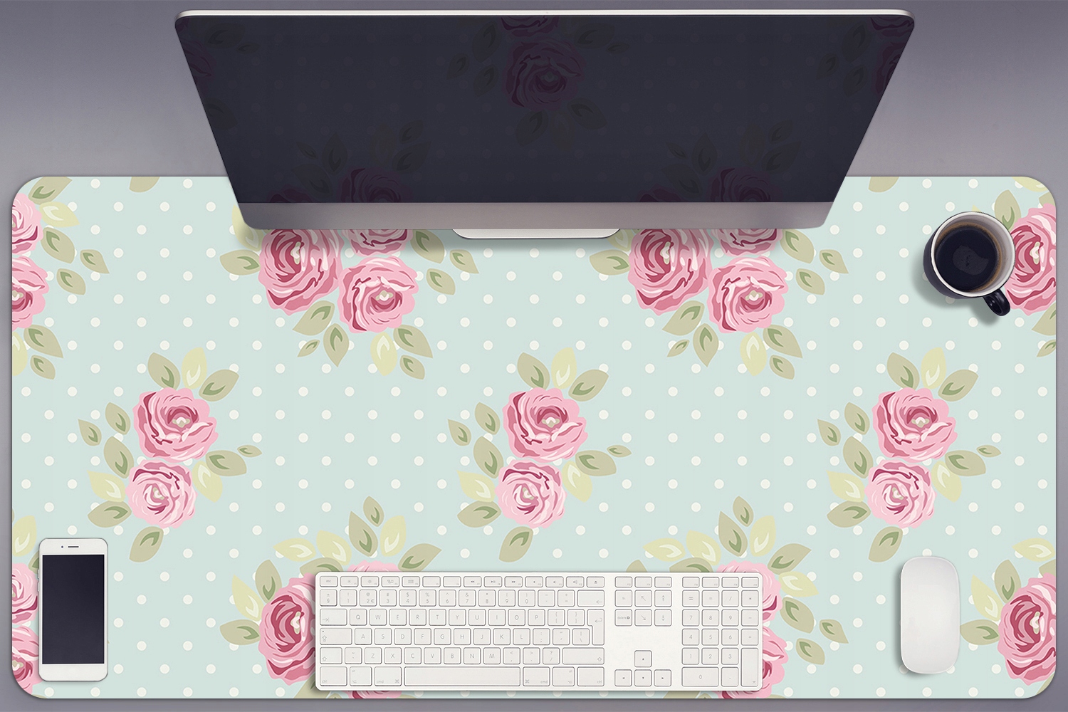 Do pracy trwała podkładka z winylu Różowe bukiety Marka Dywanomat