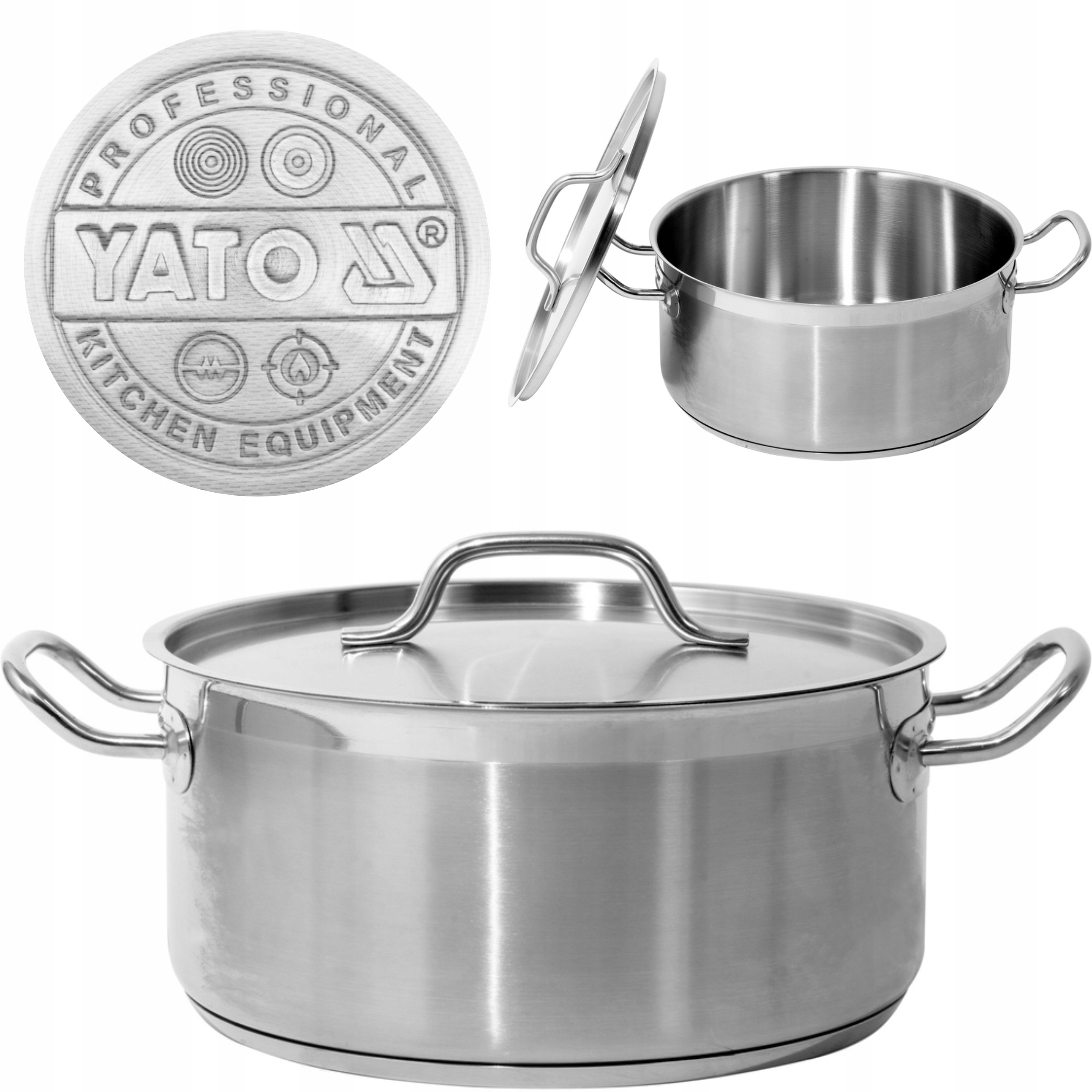 Yato Gastro Hrnec Nízký S Poklicí Z Ocel 28X13 CM 8 L YG-00042