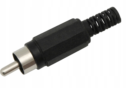 Wtyk Rca Ww Wtyk Rca (cinch) czarny z osłoną kabla
