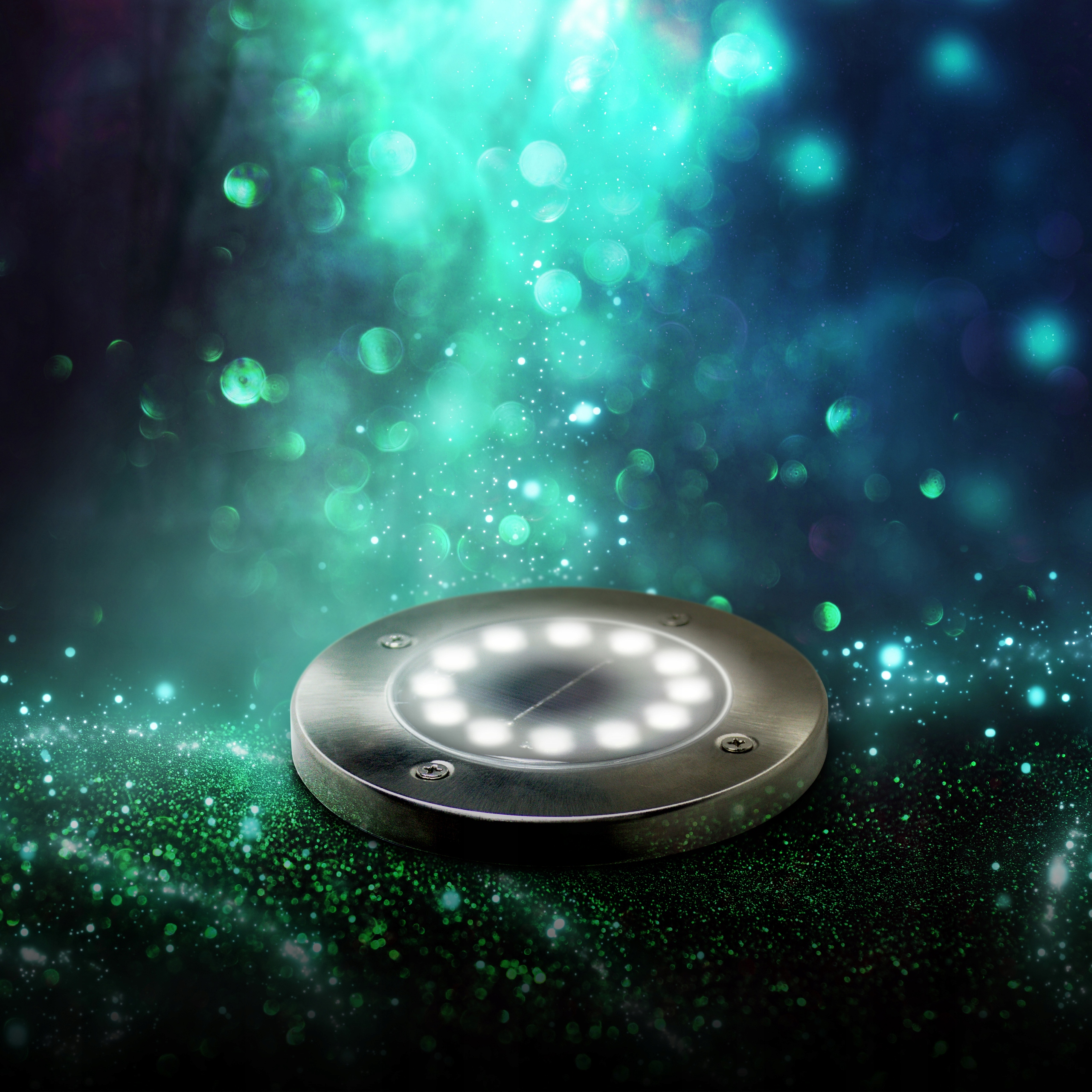 4x gruntowe Lampki Solarne LED Ogrodowe Wbijane Kolor chrom