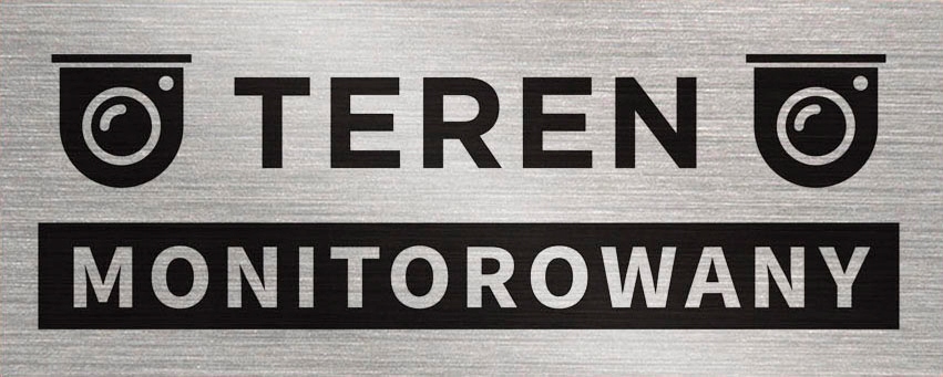 Tabliczka TEREN MONITOROWANY 20x8 cm