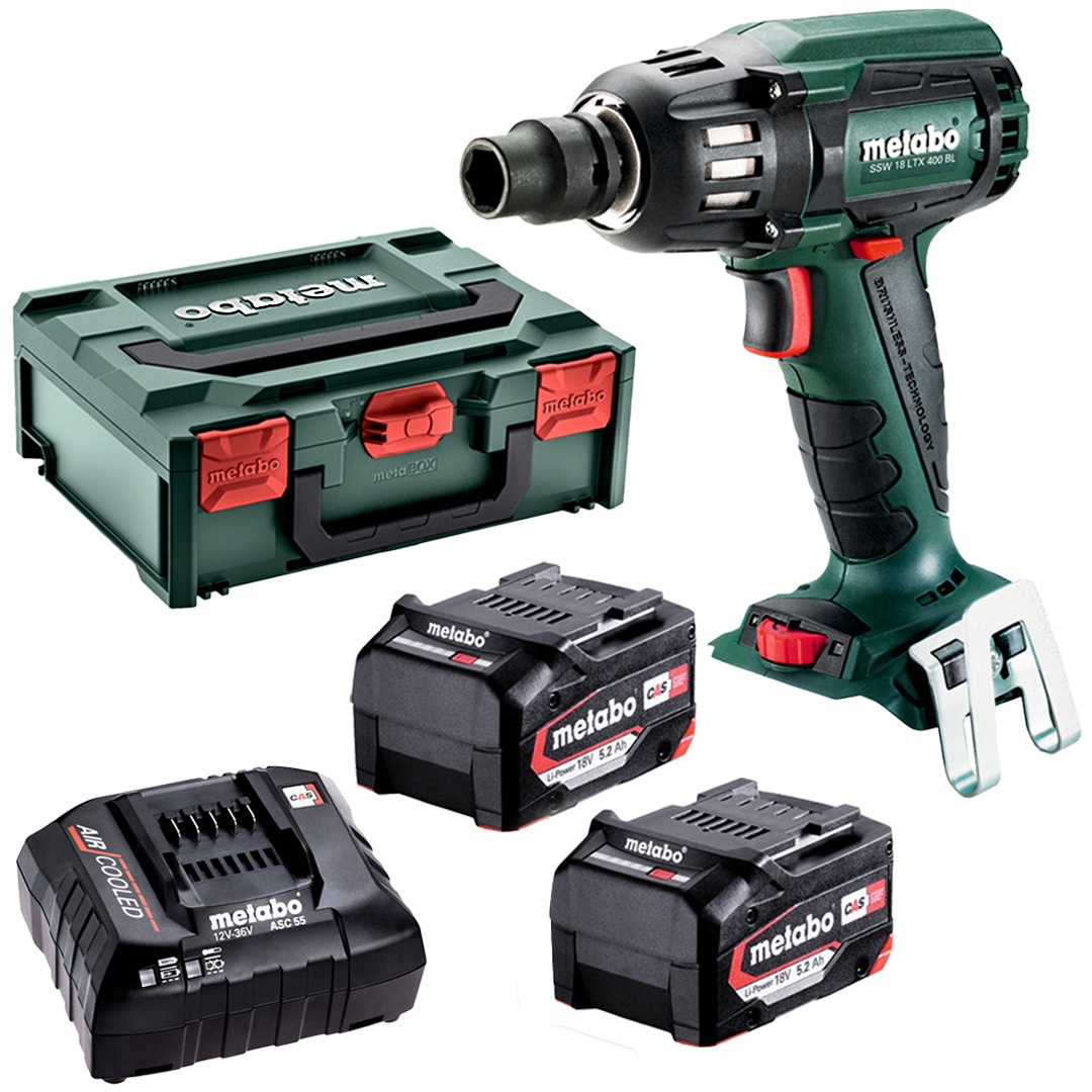 Rázový uťahovák Metabo Ssw 18 Ltx 400 Bl 602205650 18V 2x5,2Ah 620Nm 1/2''