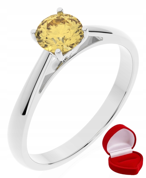 Zlatý Prstýnek 585 14k Safír 0,50 ct Bílé Zlato R15