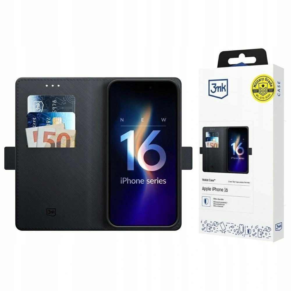 Etui z klapką 3MK Wallet Case do iPhone 17 czarne