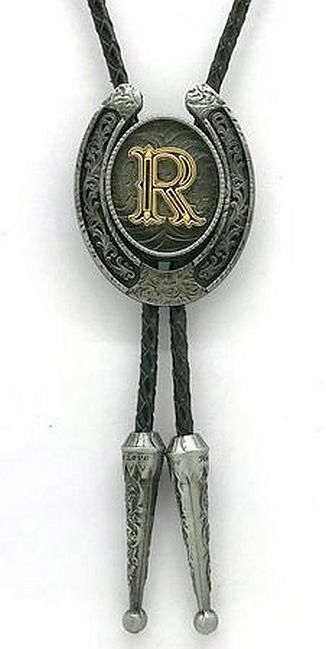 Kravata country western bolo podkova s iniciálou R (Robert, Roman, Renata, Radek)