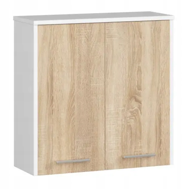 Závěsná skříňka Fin W 60 cm bílá-sonoma koupelnová Akd