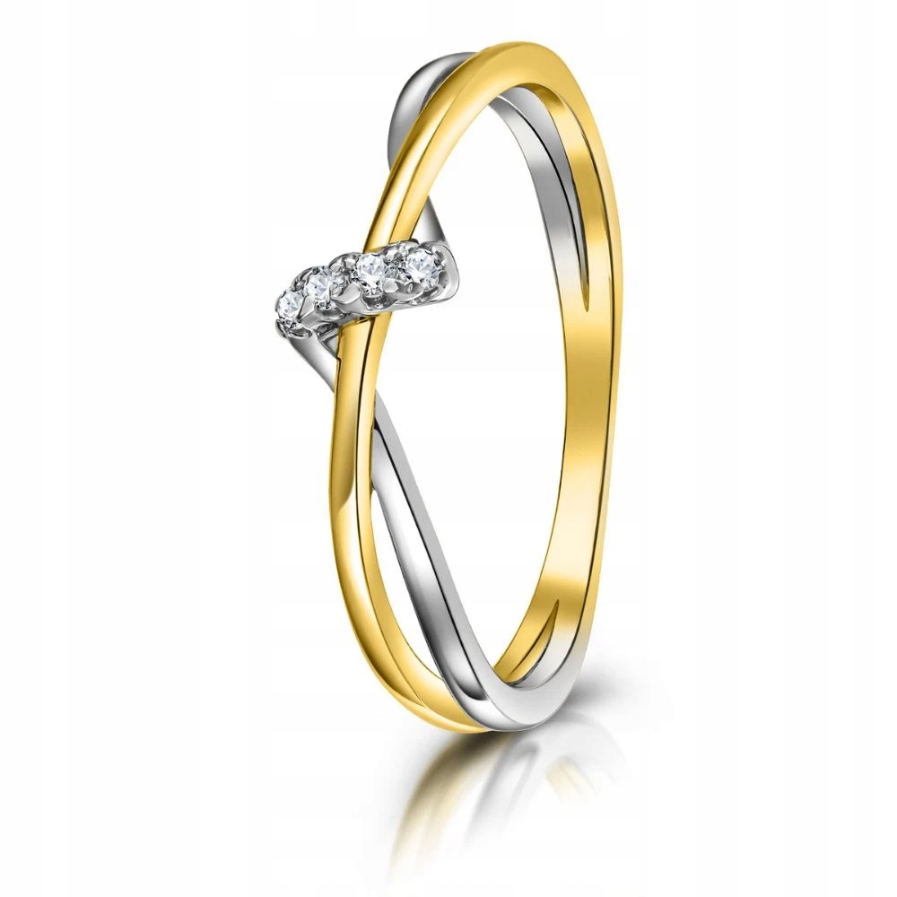 Prstýnek 585 Zlatý Originální Vzor Zirkony Zašroubovaný VEL.21