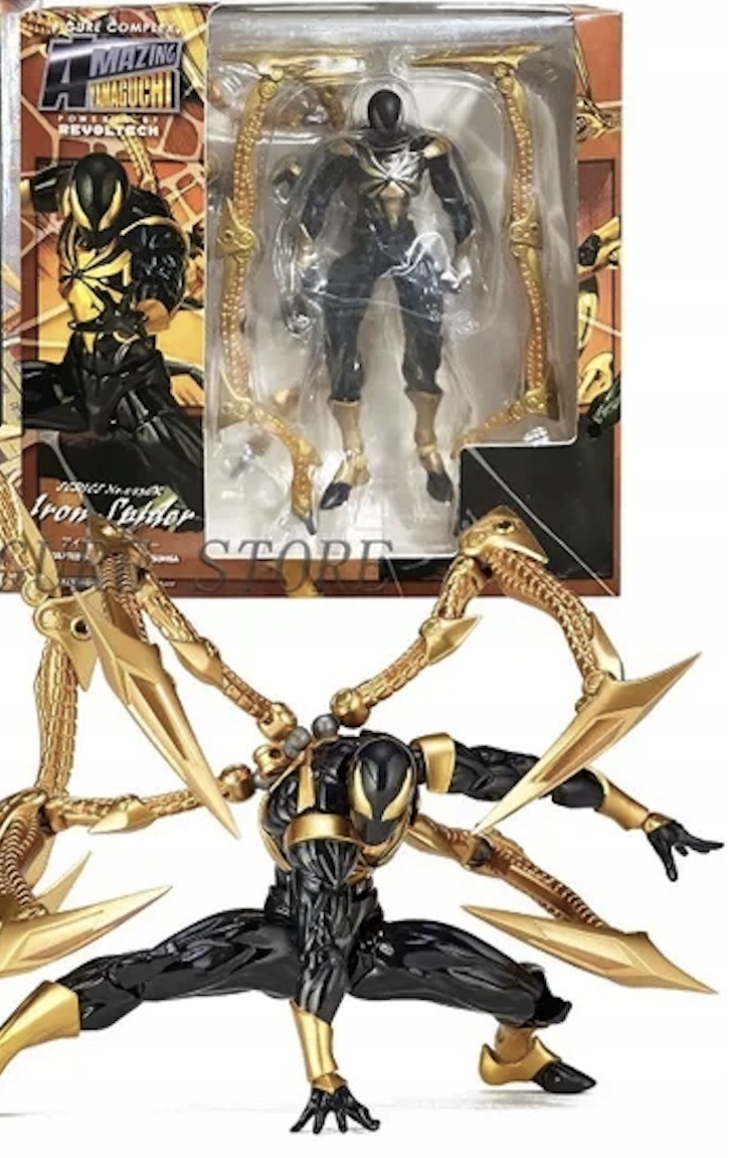 Pohyblivá figurka Black Spiderman Iron Spider pohyblivá plus akcesoria