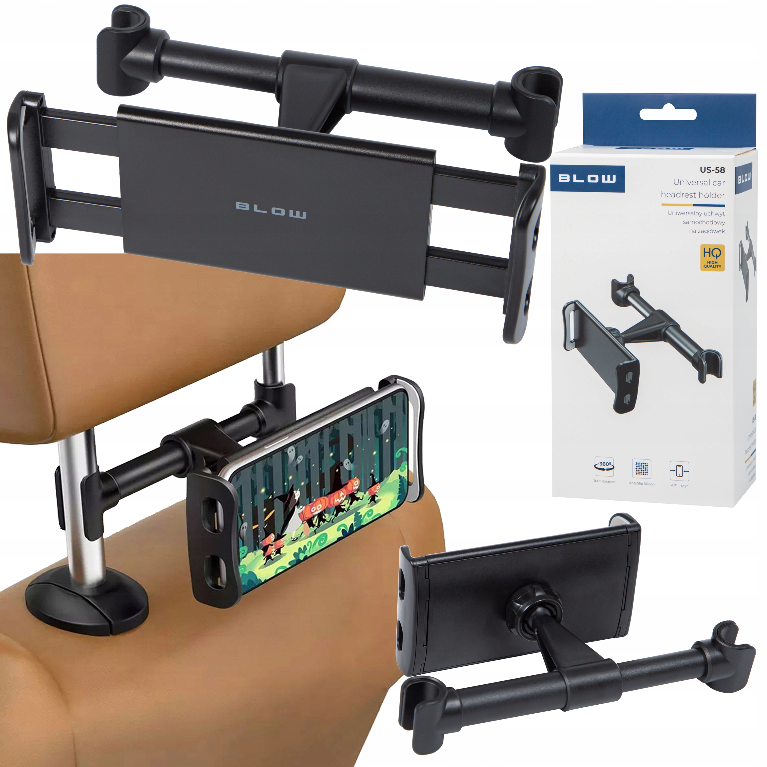 Uniwersalny Uchwyt Samochodowy Na Telefon Tablet Zagłówek Siedzenia