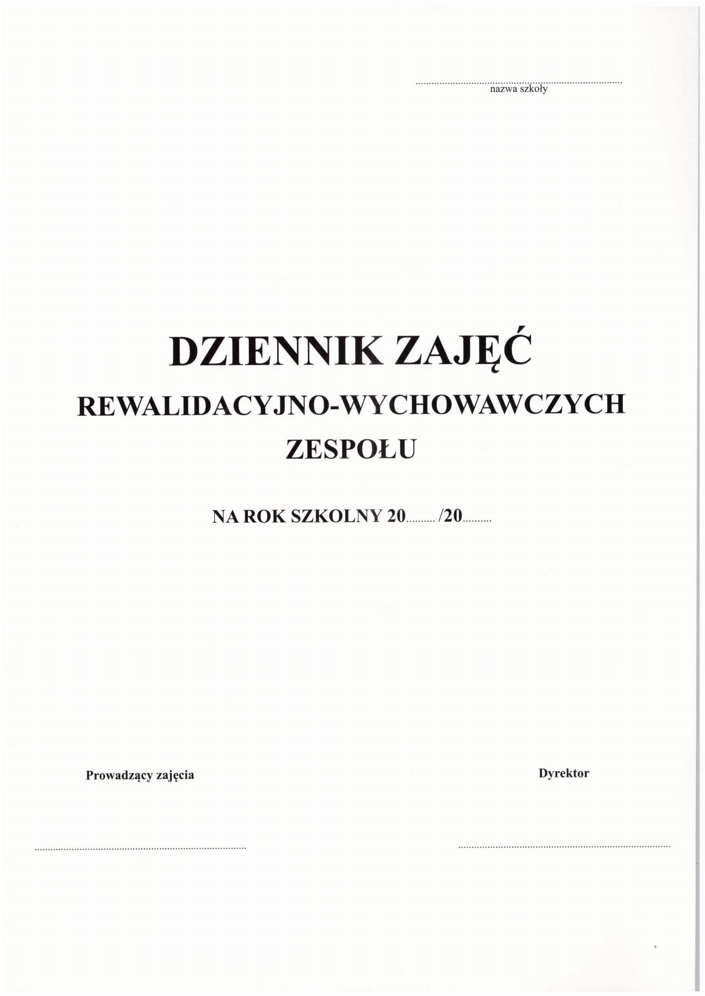 

Dziennik zajęć rewalidacyjno-wychowawczych zespołu