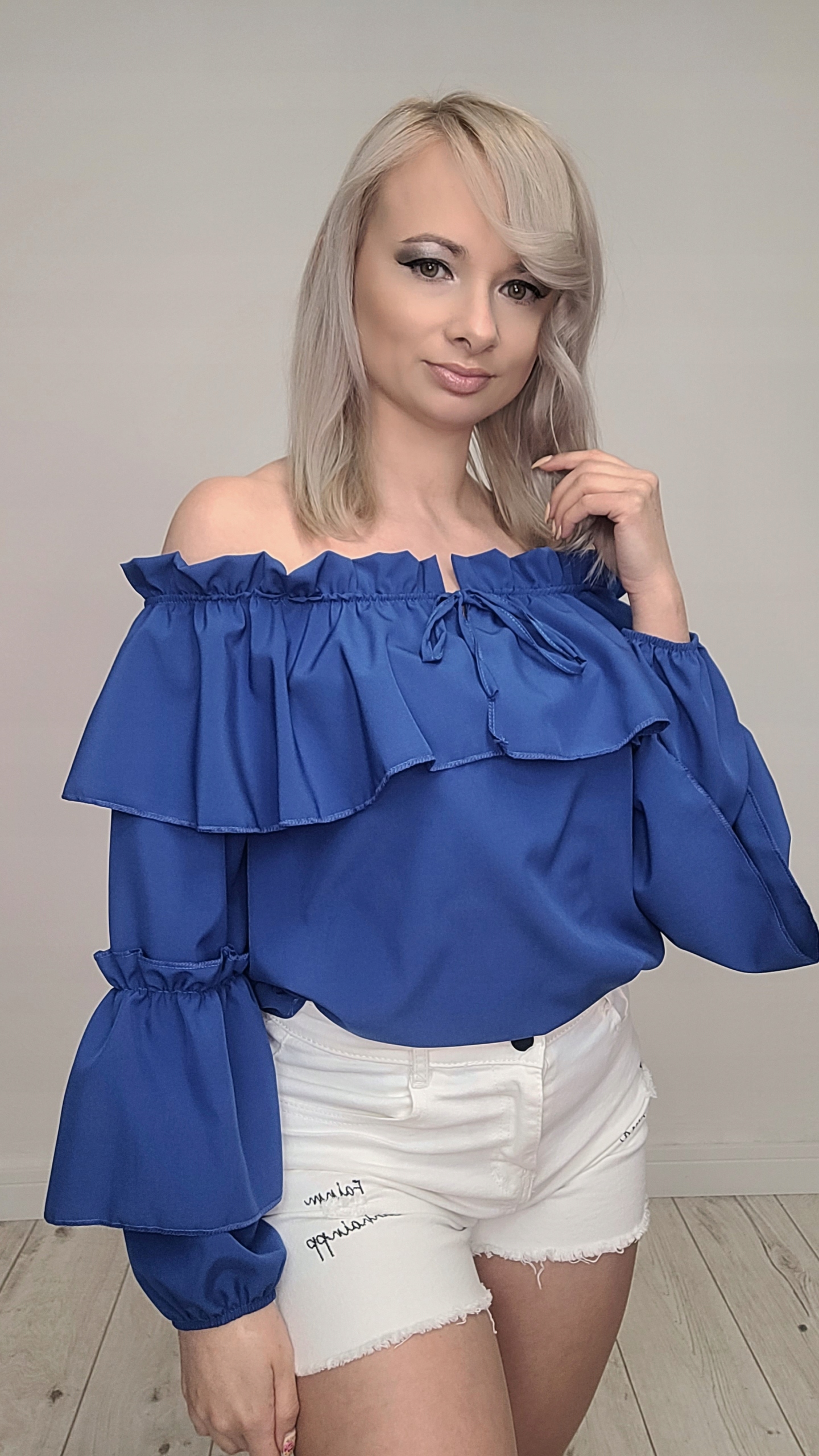 HISZPANKA bluzka koszula NIEBIESKA roz.UNIWERSALNY Marka inna