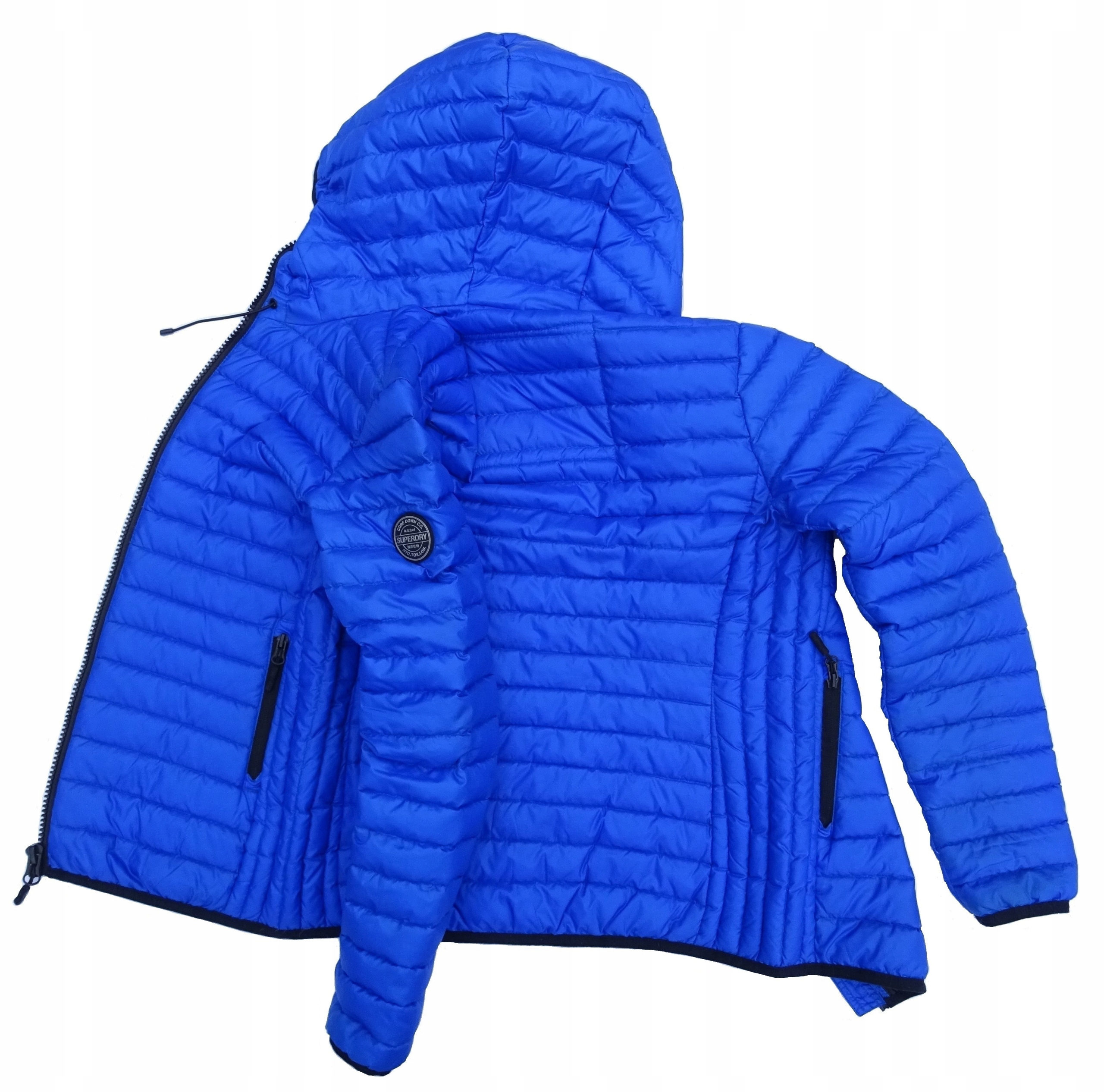 SUPERDRY kurtka puchowa 90% PUCH kaczy lekka KAPTUR XS/S