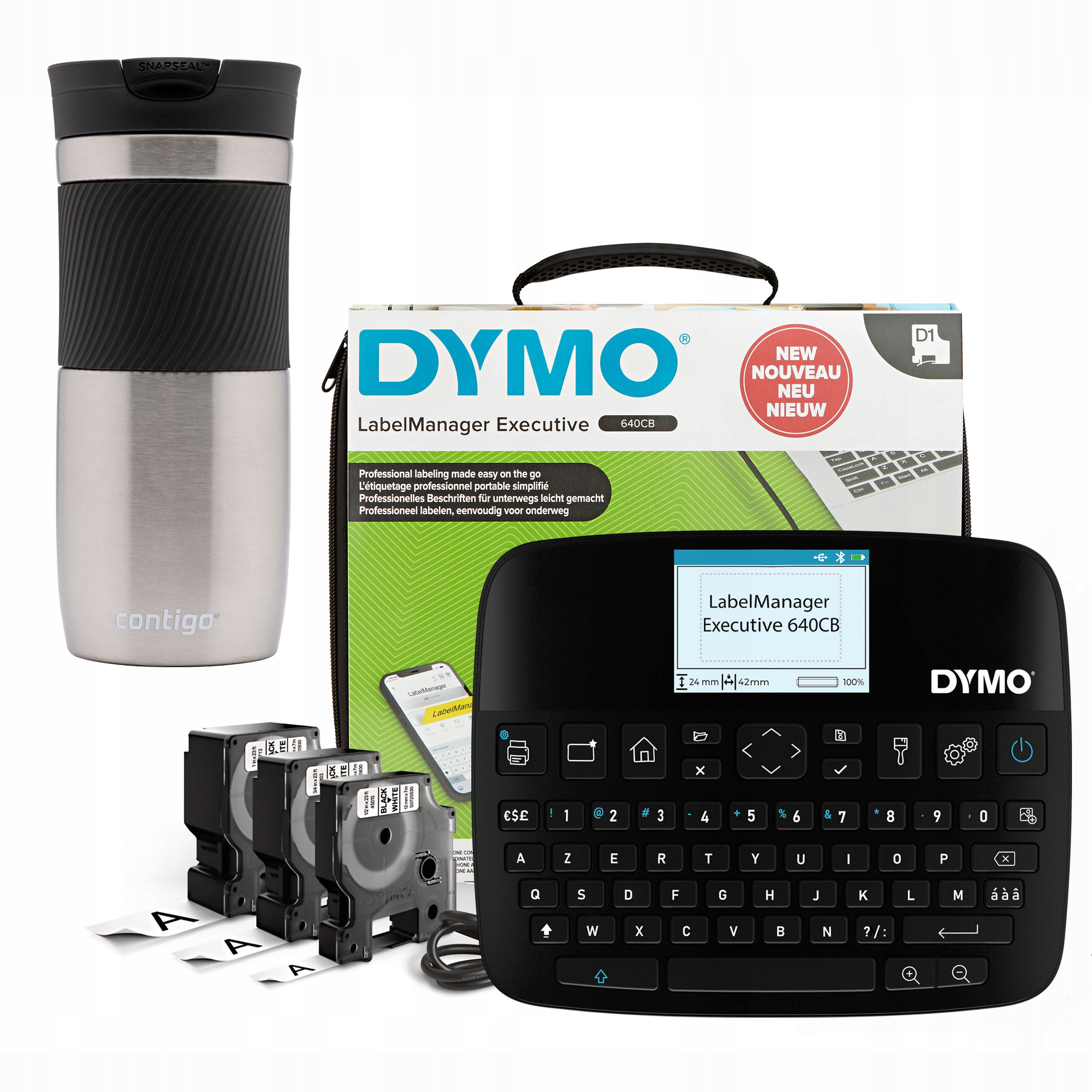 Dymo tiskárna štítků LabelManager 640CB kufříková páska hrnek Contigo bonus