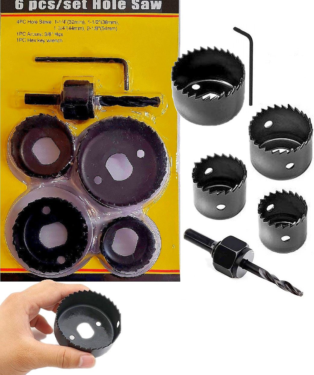 

Otwornica Koronkowa Frezy do Drewna 32-54mm 6el.