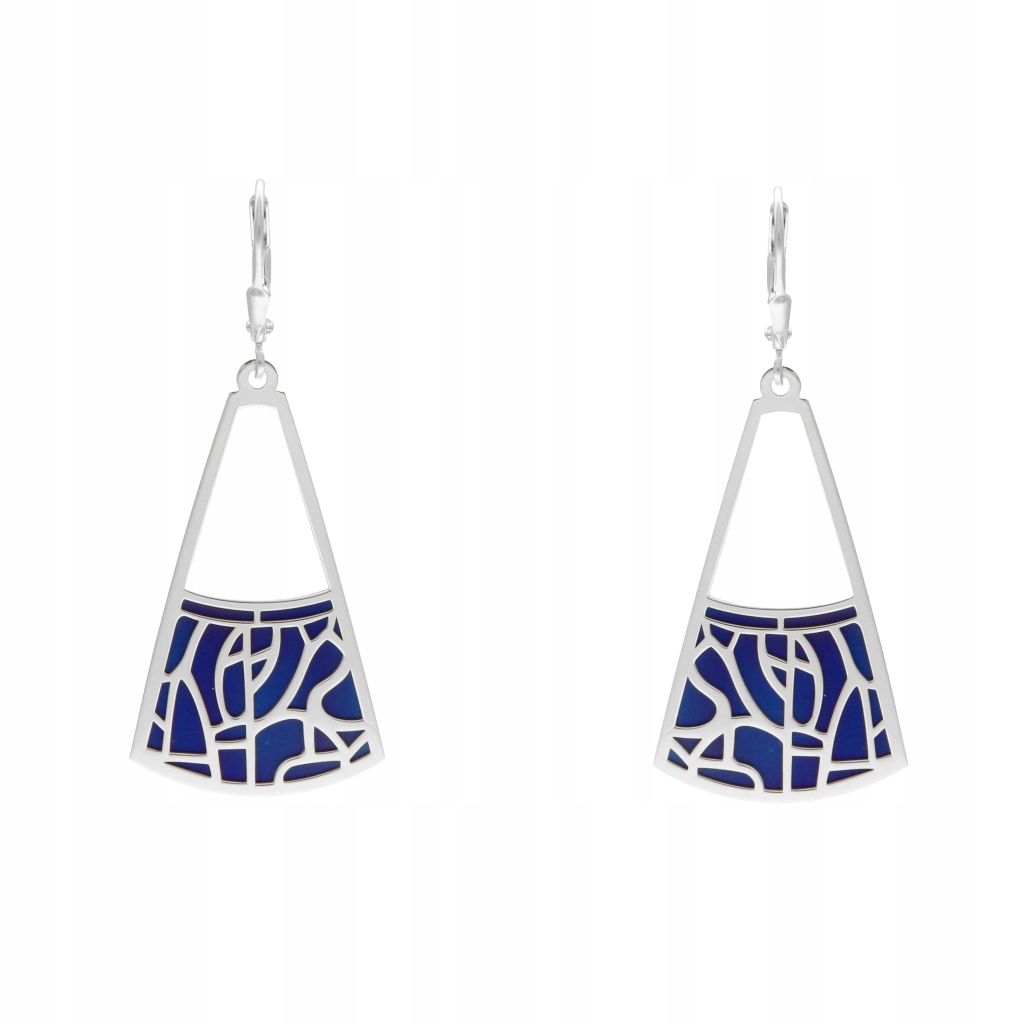 Náušnice trapézové titanové stříbro rhodiované