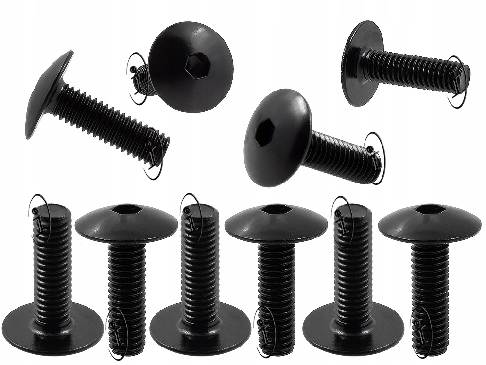 

10 x Śruba Owiewki Aluminiowa Śrubki M6 x20 Czarne