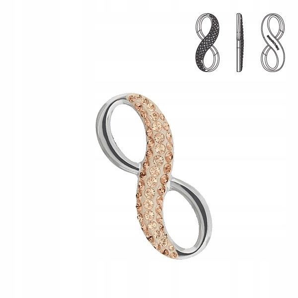 67402 MM 20 Přívěsek Pavé Infinity Light Peach Silk