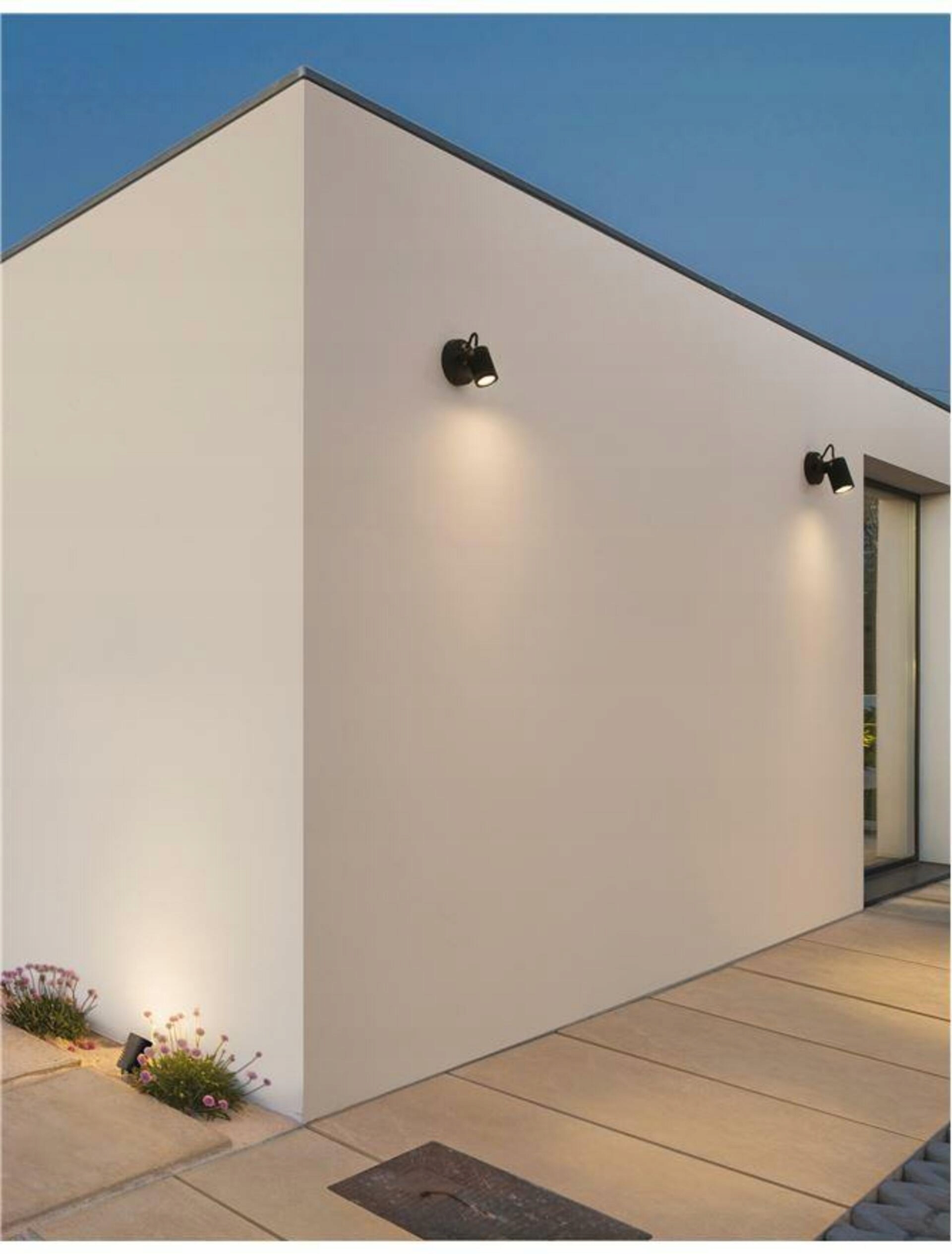 Nova Luce venkovní nástěnné svítidlo Fend černý hliník a sklo Led 5W 3000K