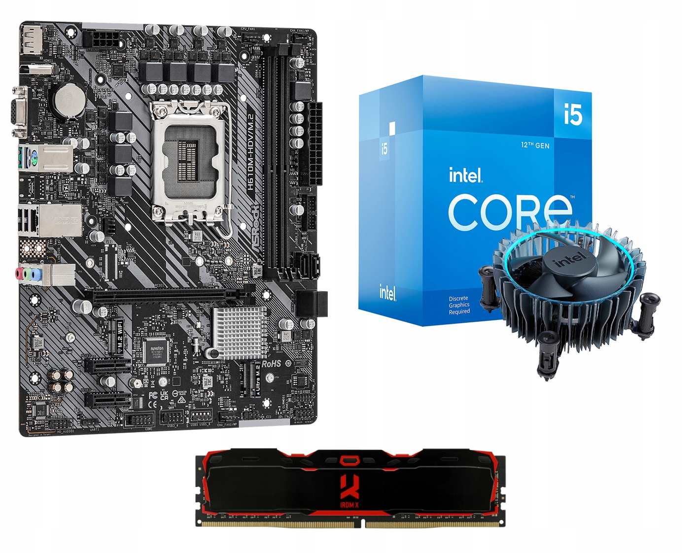 Zestaw Intel i5-12400F H610M M.2 8GB 3200