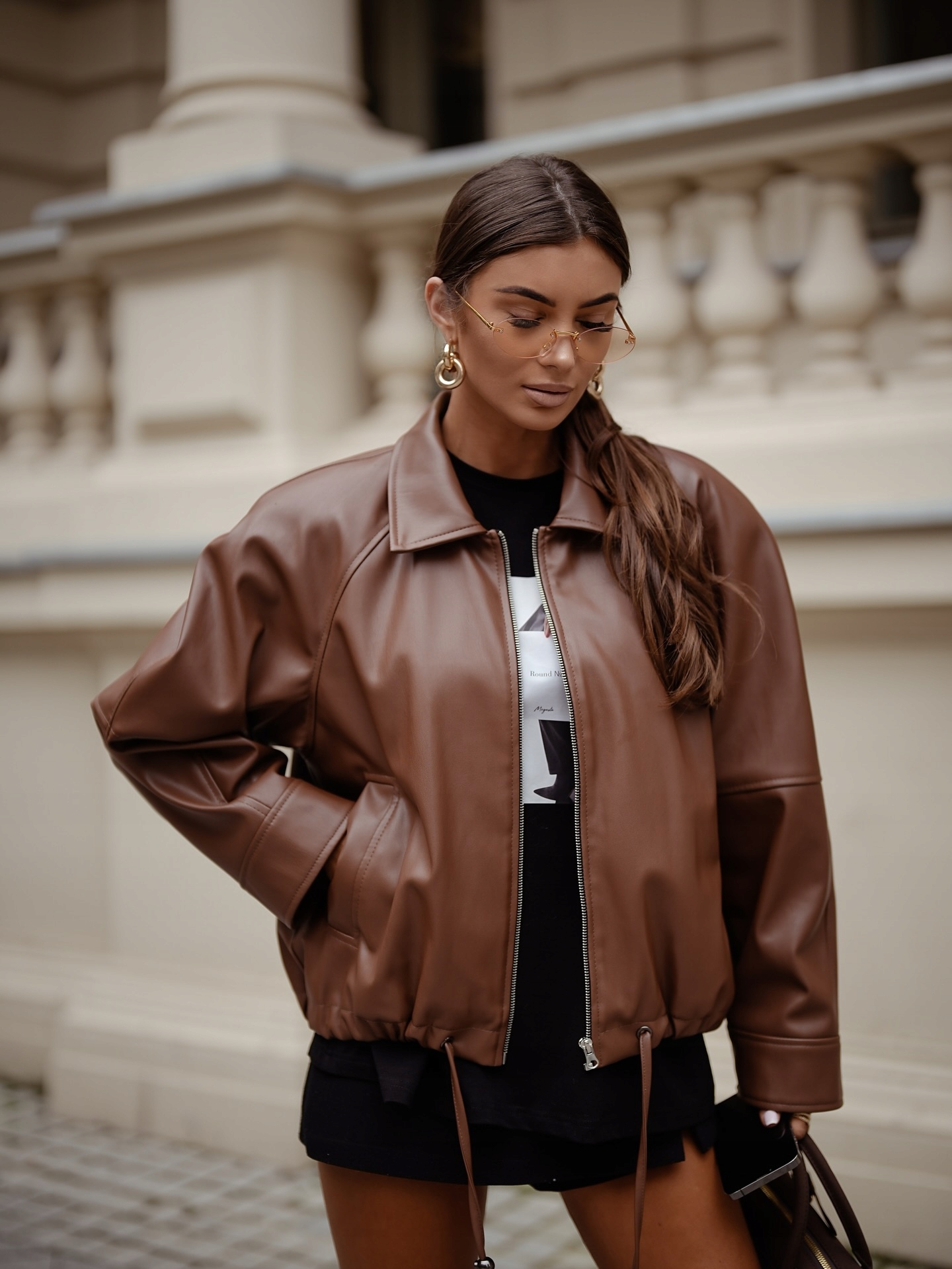 Dámská Bunda Eco Kůže Classic Oversize Me Gusta Kamel