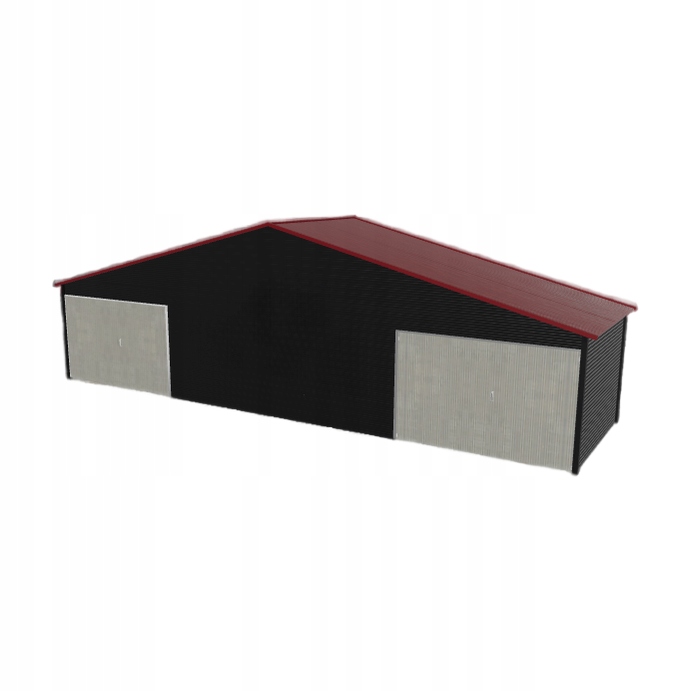 Plechová garáž 11x3 m dvoupolohová, dvoupolohová, černá