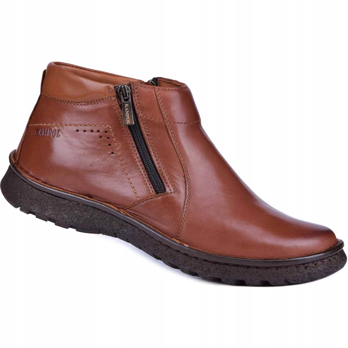 

Buty męskie ocieplane zimowe skórzane tęgie 40