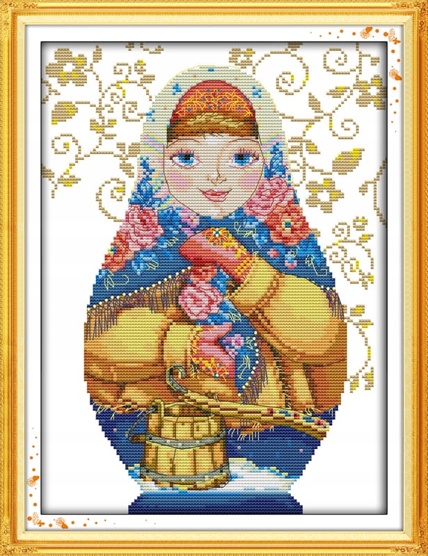 Kanva s potiskem vyšívací sada (kanva,mulina,jehla)