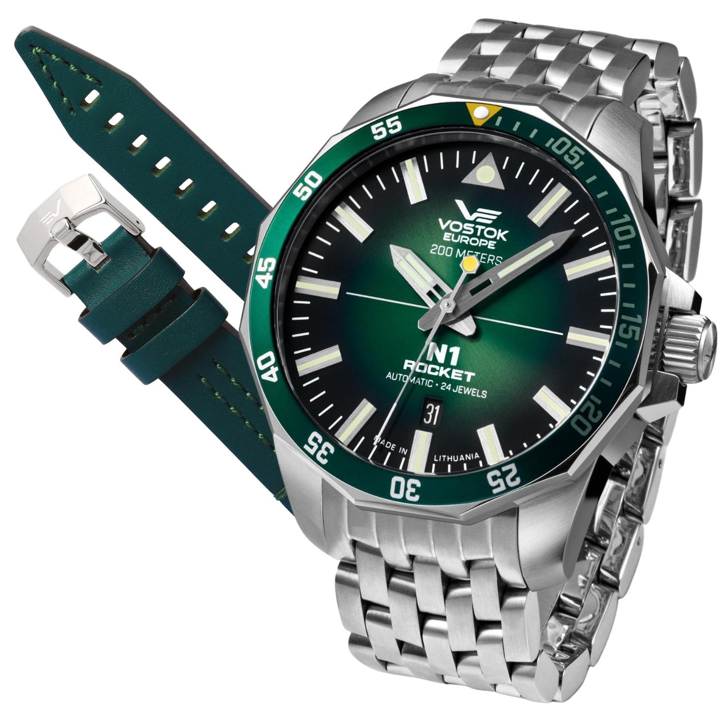Nové originální hodinky Vostok Europe NH35A-225A710B Rocket N-1 řemínek