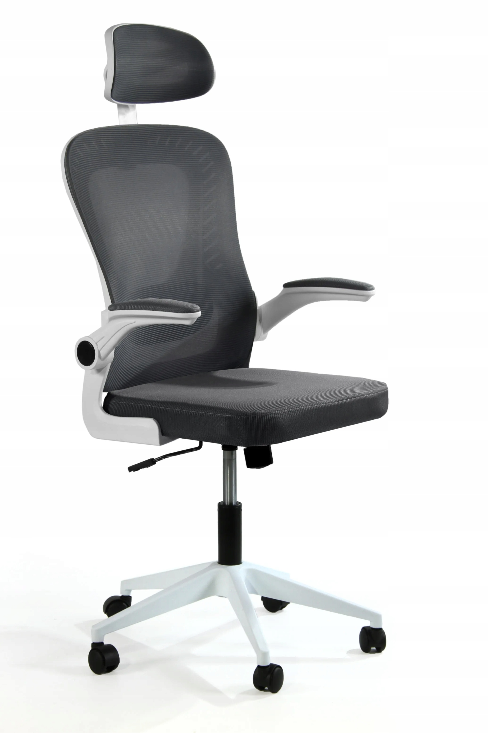 Ergonomická kancelárska stolička, model D1, podpora bedrovej oblasti, grafit