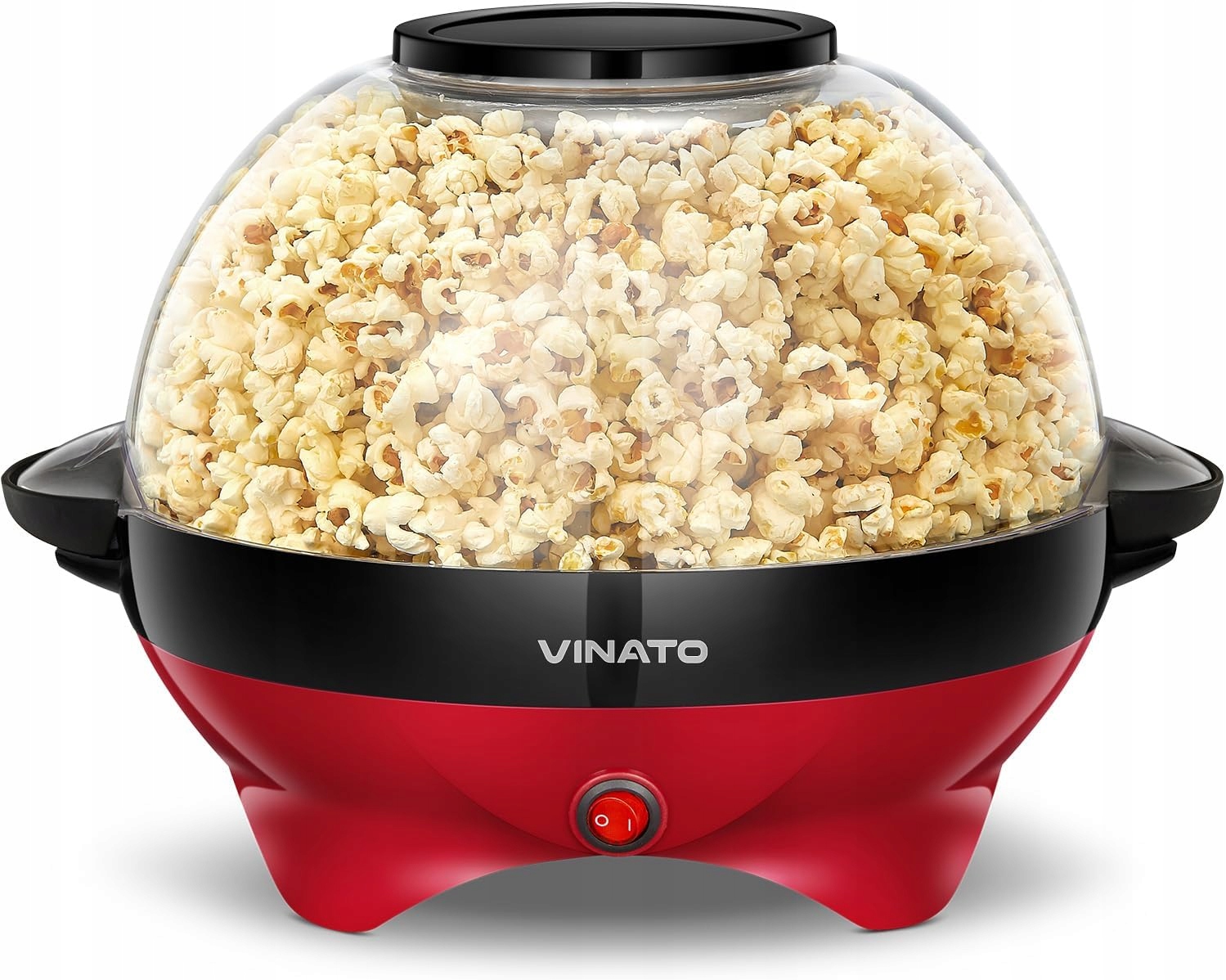 Popcornovač 800W 5L Nepřilnavý S Míchadlem, Červený, Retro