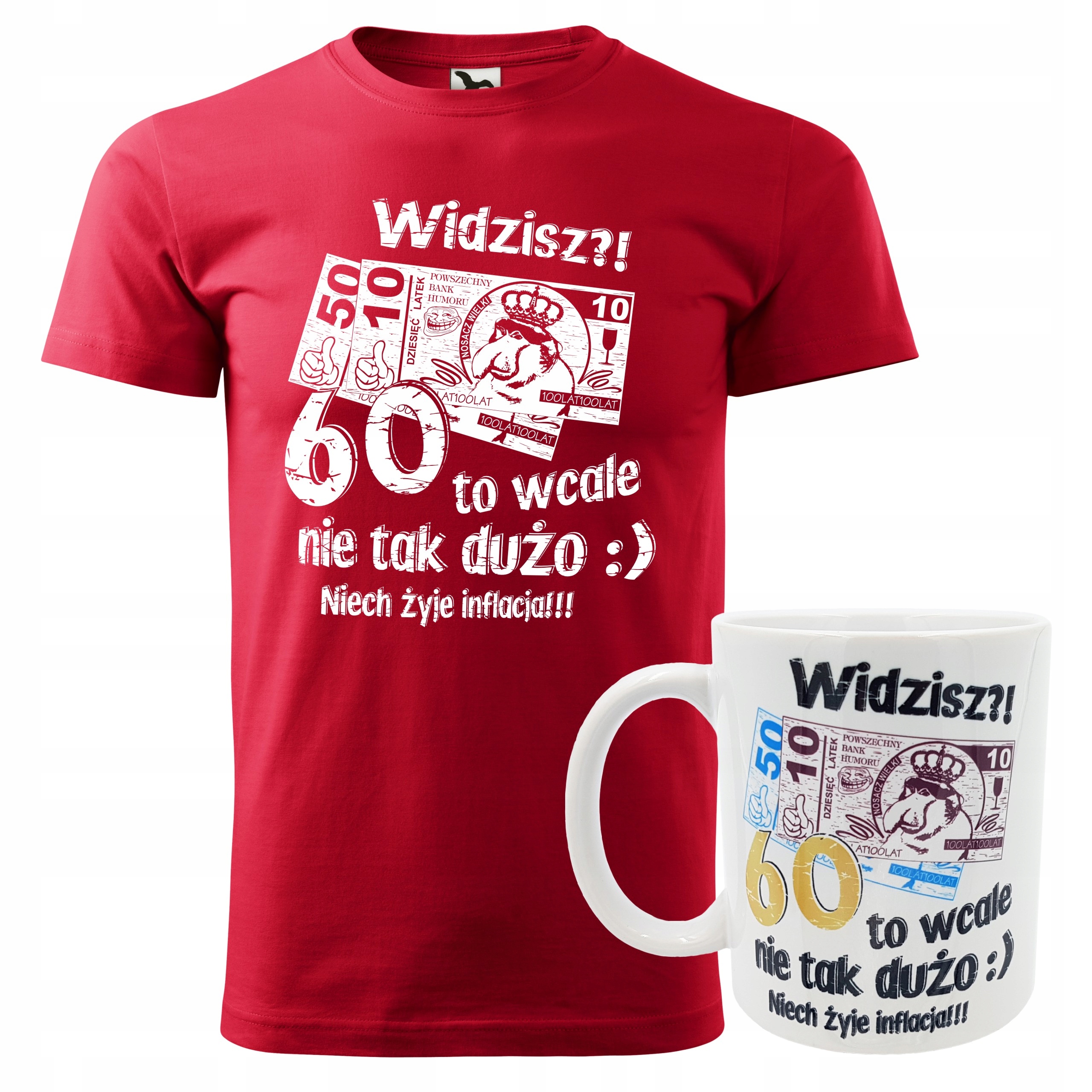 

Zestaw upominkowy 60tkę koszulka kubek 60 urodziny