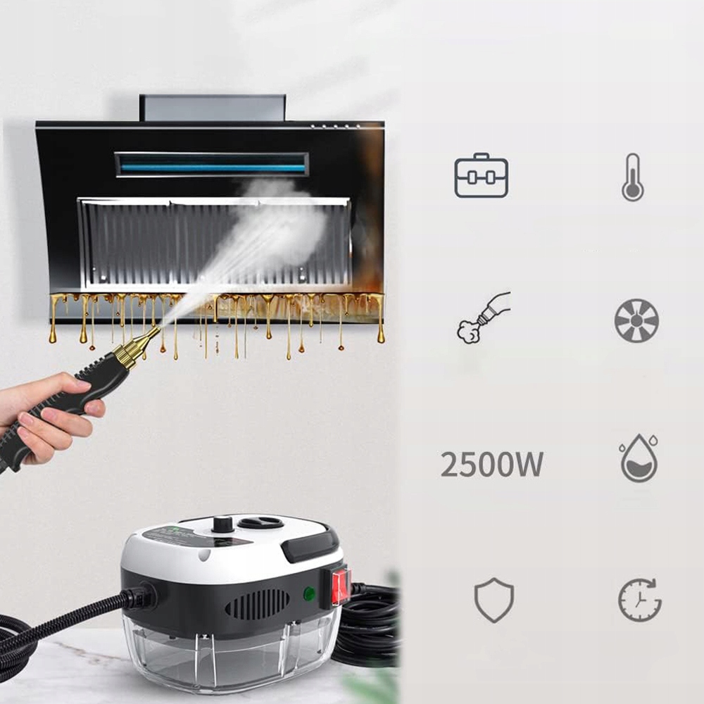 MYJKA PAROWA PAROWNICA CZYŚCIK CIŚNIENIOWY DO CZYSZCZENIA 2500W 3bar 1000ml Pojemność 1 l