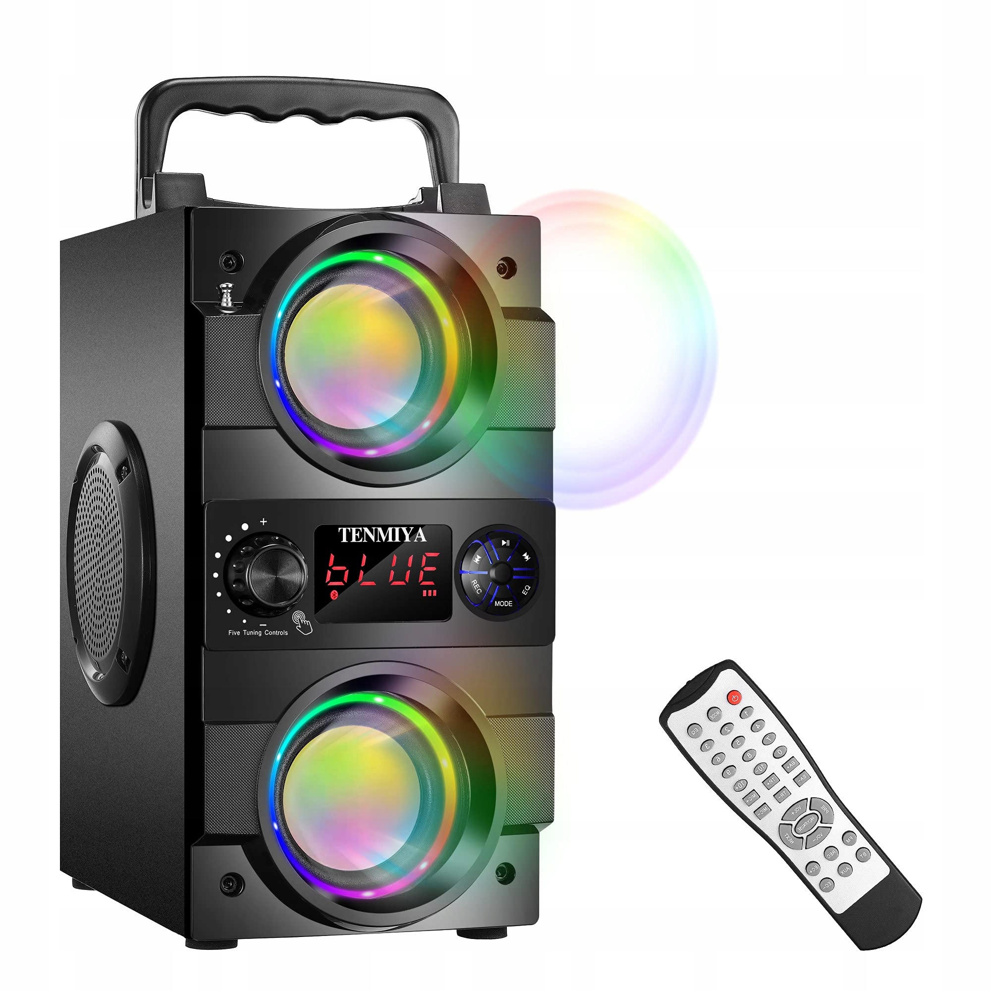 BLUETOOTH GŁOŚNIK 40W PRZENOŚNY Z OŚWIETLENIEM BEZPRZEWODOWY STEREO BASS — miniatura 8