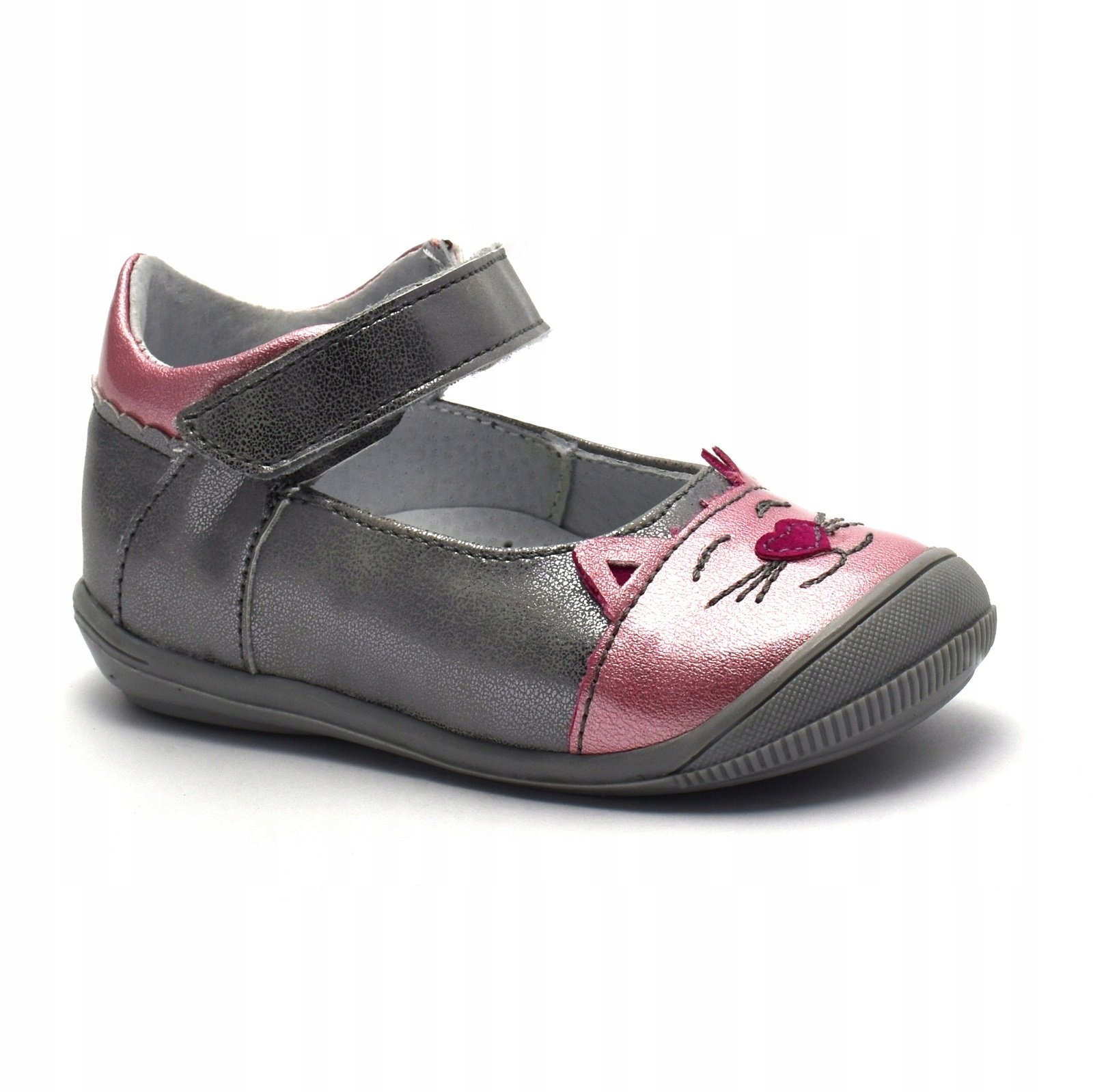 Baleriny dziecięce Kornecki 06784 szaro-różowe 20